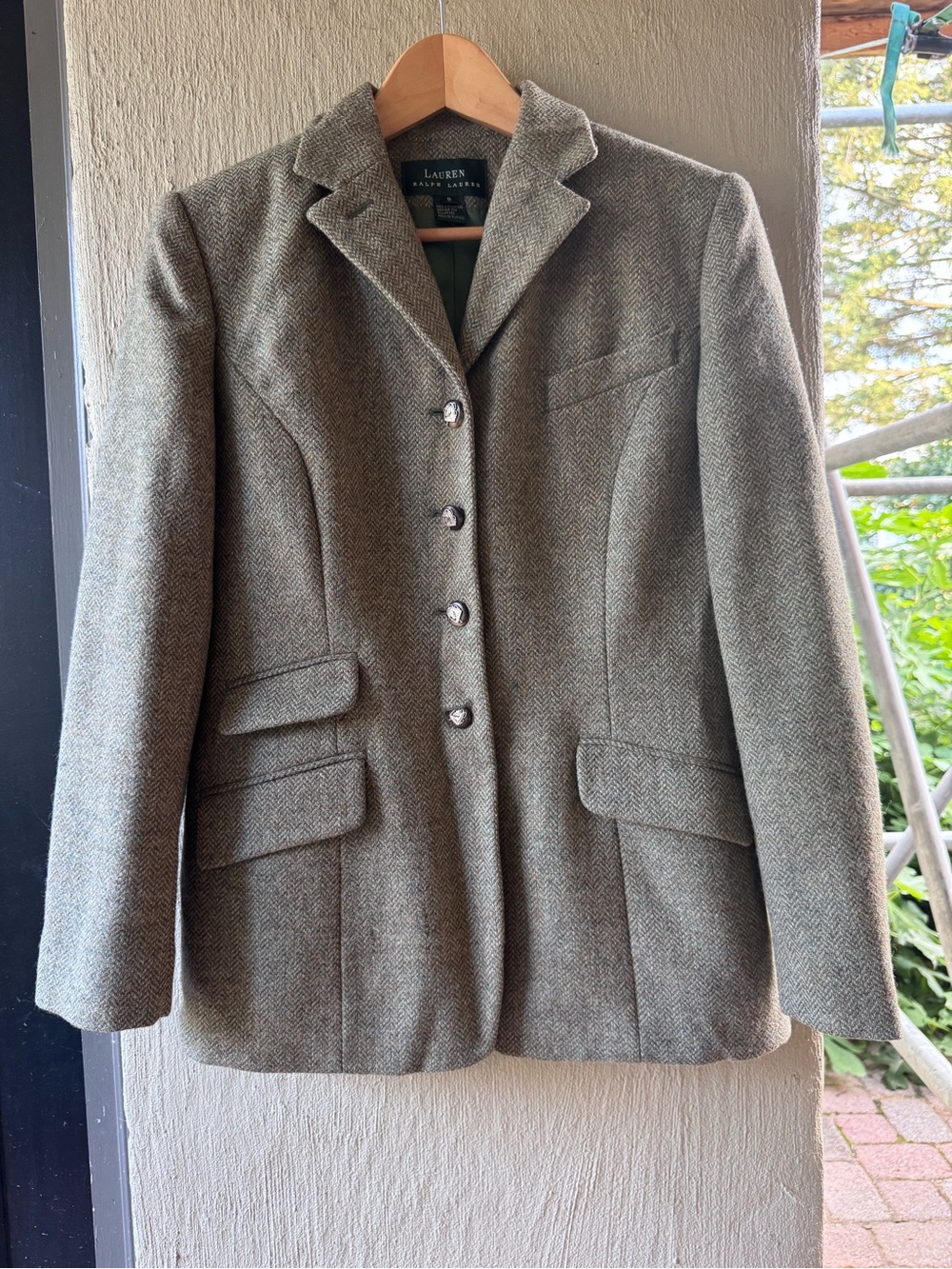 Lauren Ralph Lauren Herringbone 100% Lambswool Blazer